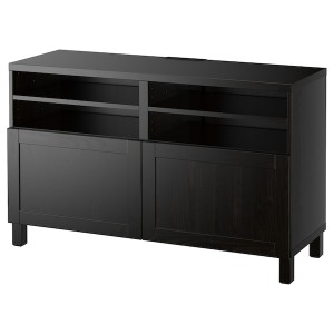 IKEA BESTÅ TV bench with doors, 47 1/4x16 1/2x29 1/8 in Black / Brown / Hanviken / Stubbarp Black / Brown, Ikea Ireland | 1045UMSJG