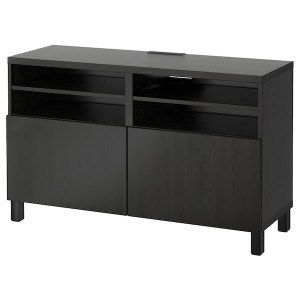 IKEA BESTÅ TV bench with doors, 47 1/4x16 1/2x29 1/8 in Black / Brown / Lappviken / Stubbarp Black / Brown, Ikea Ireland | 5218RGJNH