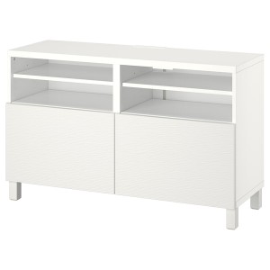 IKEA BESTÅ TV bench with doors, 47 1/4x16 1/2x29 1/8 in White / Laxviken / Stubbarp White, Ikea Ireland | 7983GZDUB
