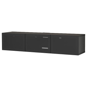 IKEA BESTÅ TV bench with doors, 70 7/8x16 1/2x15 in Black / Brown / Mörtviken Black, Ikea Ireland | 1096ZXSUA