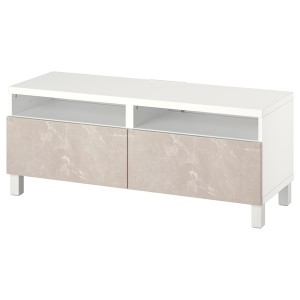 IKEA BESTÅ TV bench with drawers, 47 1/4x16 1/2x18 7/8 in White / Bergsviken / Stubbarp Beige, Ikea Ireland | 3124JVTKH