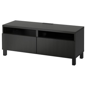 IKEA BESTÅ TV bench with drawers, 47 1/4x16 1/2x18 7/8 in Black / Brown / Lappviken / Stubbarp Black / Brown, Ikea Ireland | 7981REZAP