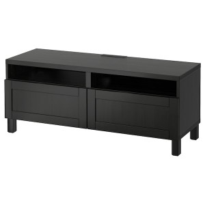 IKEA BESTÅ TV bench with drawers, 47 1/4x16 1/2x18 7/8 in Black / Brown / Hanviken / Stubbarp Black / Brown, Ikea Ireland | 1965CYHXG