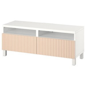 IKEA BESTÅ TV bench with drawers, 47 1/4x16 1/2x18 7/8 in White / Björköviken / Stubbarp Birch Veneer, Ikea Ireland | 5209BXAVC