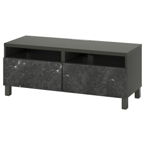 IKEA BESTÅ TV bench with drawers, 47 1/4x16 1/2x18 7/8 in Dark Gray / Bergsviken / Stubbarp Black, Ikea Ireland | 4957RYGHJ