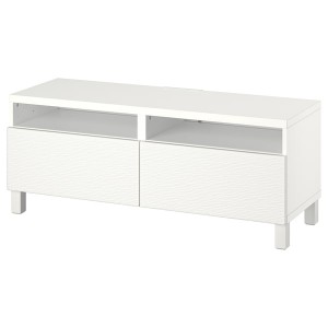 IKEA BESTÅ TV bench with drawers, 47 1/4x16 1/2x18 7/8 in White / Laxviken / Stubbarp White, Ikea Ireland | 6872KRNFA