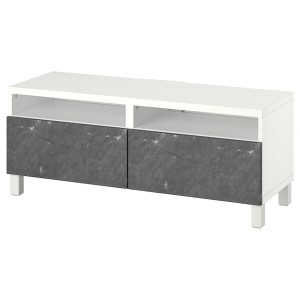 IKEA BESTÅ TV bench with drawers, 47 1/4x16 1/2x18 7/8 in White / Bergsviken / Stubbarp Black, Ikea Ireland | 1047JOYIU