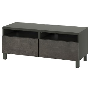 IKEA BESTÅ TV bench with drawers, 47 1/4x16 1/2x18 7/8 in Dark Gray / Kallviken / Stubbarp Dark Gray, Ikea Ireland | 6417IYETX