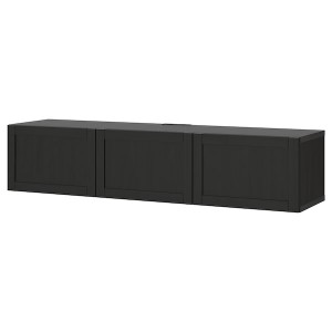 IKEA BESTÅ TV unit with doors, 70 7/8x16 1/2x15 in Black / Brown / Hanviken Black / Brown, Ikea Ireland | 2194DMUTA