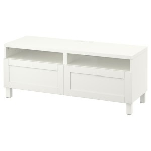 IKEA BESTÅ TV unit with drawers, 47 1/4x16 1/2x18 7/8 in White / Hanviken / Stubbarp White, Ikea Ireland | 1293HJQCA