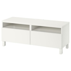 IKEA BESTÅ TV unit with drawers, 47 1/4x16 1/2x18 7/8 in White / Lappviken / Stubbarp White, Ikea Ireland | 7964PJEKX