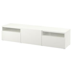 IKEA BESTÅ TV unit with drawers and door, 70 7/8x16 1/2x15 3/8 in White / Lappviken White, Ikea Ireland | 3806SPJQD