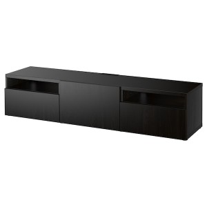 IKEA BESTÅ TV unit with drawers and door, 70 7/8x16 1/2x15 3/8 in Black / Brown / Lappviken Black / Brown, Ikea Ireland | 3790DEPIR