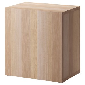 IKEA BESTÅ shelf unit with door, 23 5/8x16 1/2x25 1/4 in White Stained Oak Effect / Lappviken White Stained Oak Effect, Ikea Ireland | 8951EQUNK