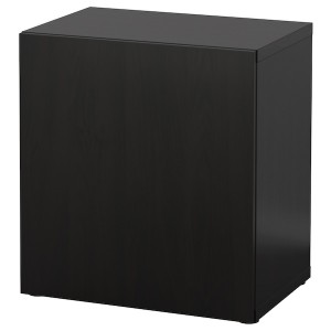 IKEA BESTÅ shelf unit with door, 23 5/8x16 1/2x25 1/4 in Black / Brown / Lappviken Black / Brown, Ikea Ireland | 8530BGSVU