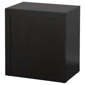 IKEA BESTÅ shelf unit with door, 23 5/8x16 1/2x25 1/4 in Black / Brown / Hanviken Black / Brown, Ikea Ireland | 3478PYVWQ