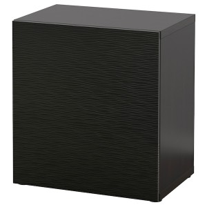 IKEA BESTÅ shelf unit with door, 23 5/8x16 1/2x25 1/4 in Black / Brown / Laxviken Black, Ikea Ireland | 9821WKAHM