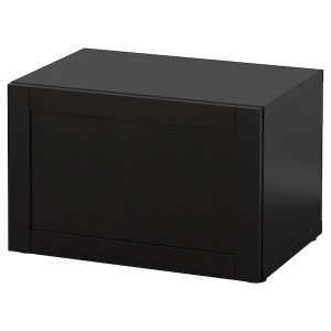 IKEA BESTÅ shelf unit with door, 23 5/8x16 1/2x15 in Black / Brown / Hanviken Black / Brown, Ikea Ireland | 2467JUINY