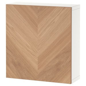 IKEA BESTÅ shelf unit with door, 23 5/8x8 5/8x25 1/4 in White / Hedeviken Oak Veneer, Ikea Ireland | 8503RAGOD