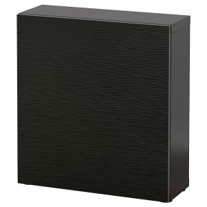 IKEA BESTÅ shelf unit with door, 23 5/8x8 5/8x25 1/4 in Black / Brown / Laxviken Black, Ikea Ireland | 2674NIRVW