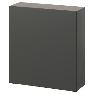 IKEA BESTÅ shelf unit with door, 23 5/8x8 5/8x25 1/4 in Dark Gray / Lappviken Dark Gray, Ikea Ireland | 9184ZHQDM