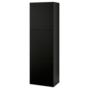 IKEA BESTÅ shelf unit with doors, 23 5/8x16 1/2x76 in Black / Brown / Lappviken Black / Brown, Ikea Ireland | 7514YJFMT