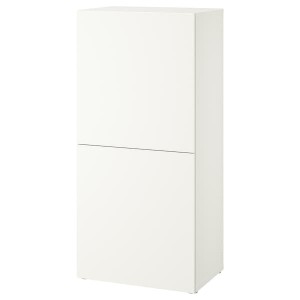 IKEA BESTÅ shelf unit with doors, 23 5/8x16 1/2x50 3/4 in White Lappviken / White, Ikea Ireland | 7461DRVXI