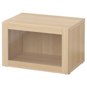 IKEA BESTÅ shelf unit with glass door, 23 5/8x16 1/2x15 in White Stained Oak Effect / Sindvik Wht Stained Oak Effect Clear, Ikea Ireland | 2096WSBPT