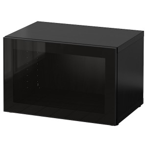 IKEA BESTÅ shelf unit with glass door, 23 5/8x16 1/2x15 in Black / Brown / Glassvik Black / Clear Glass, Ikea Ireland | 7106NZDYF