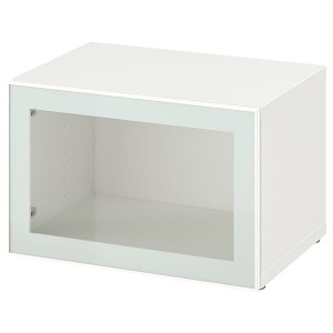 IKEA BESTÅ shelf unit with glass door, 23 5/8x16 1/2x15 in White Glassvik / White / Light Green Clear Glass, Ikea Ireland | 1647BVHNW