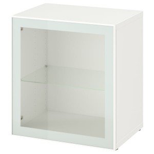 IKEA BESTÅ shelf unit with glass door, 23 5/8x16 1/2x25 1/4 in White Glassvik / White / Light Green Clear Glass, Ikea Ireland | 6305KFZHN