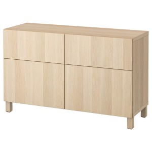 IKEA BESTÅ storage combination w doors/drawers, 47 1/4x16 1/2x29 1/8 in White Stained Oak Effect / Lappviken / Stubbarp White Stained Oa, Ikea Ireland | 2894OWDVP