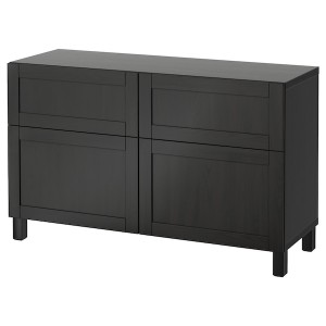IKEA BESTÅ storage combination w doors/drawers, black-brown/Hanviken/Stubbarp black-brown, 47 1/4x16 1/2x29 1/8 in, Ikea Ireland | 5723KVEBX
