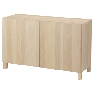 IKEA BESTÅ storage combination with doors, 47 1/4x16 1/2x29 1/8 in White Stained Oak Effect / Lappviken / Stubbarp White Stained Oa, Ikea Ireland | 5827SOKIP