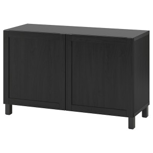 IKEA BESTÅ storage combination with doors, 47 1/4x16 1/2x29 1/8 in Black / Brown / Hanviken / Stubbarp Black / Brown, Ikea Ireland | 7285VPCBZ