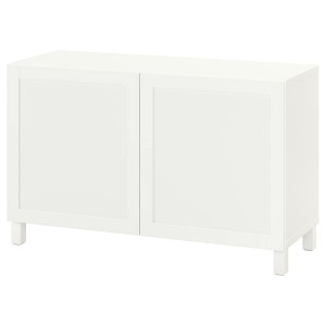 IKEA BESTÅ storage combination with doors, 47 1/4x16 1/2x29 1/8 in White / Hanviken / Stubbarp White, Ikea Ireland | 7854RBIWT