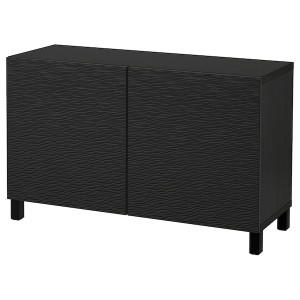 IKEA BESTÅ storage combination with doors, 47 1/4x16 1/2x29 1/8 in Black / Brown / Laxviken / Stubbarp Black, Ikea Ireland | 4521XALYR