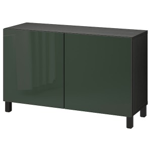 IKEA BESTÅ storage combination with doors, 47 1/4x16 1/2x29 1/8 in Black / Brown Selsviken / Stubbarp / High Gloss Dark Olive / Gre, Ikea Ireland | 4531NOMZJ