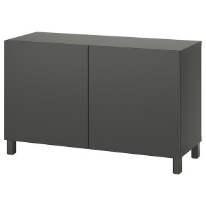IKEA BESTÅ storage combination with doors, 47 1/4x16 1/2x29 1/8 in Dark Gray / Lappviken / Stubbarp Dark Gray, Ikea Ireland | 2896XPDAJ