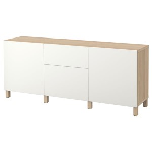 IKEA BESTÅ storage combination with drawers, white stained oak effect/Lappviken white, 70 7/8x15 3/4x29 1/8 in, Ikea Ireland | 6943KGLOE
