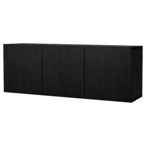 IKEA BESTÅ wall-mounted cabinet combination, 70 7/8x16 1/2x25 1/4 in Black / Brown / Lappviken Black / Brown, Ikea Ireland | 0763DVWFP