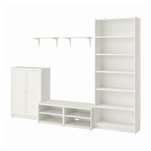 IKEA BILLY / BESTÅ TV storage combination, white, 110 1/4x15 3/4x79 1/2 in, Ikea Ireland | 8179GQUSO