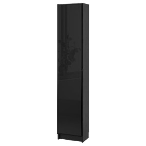 IKEA BILLY / HÖGBO bookcase comb w glass doors, 15 3/4x11 3/4x79 1/2 in Black Oak Effect / Black, Ikea Ireland | 0735DKBFW