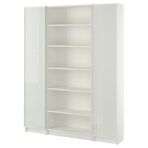 IKEA BILLY / HÖGBO bookcase comb w glass doors, 63x79 1/2 in White, Ikea Ireland | 4712VXTAP