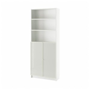 IKEA BILLY / HÖGBO bookcase w glass doors, 31 1/2x11 3/4x79 1/2 in White, Ikea Ireland | 2764OYZFA