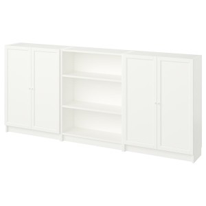 IKEA BILLY / OXBERG bookcase comb w doors, 94 1/2x11 3/4x41 3/4 in White, Ikea Ireland | 7308VKPCZ