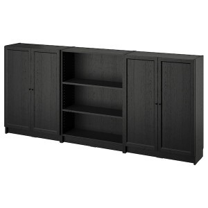 IKEA BILLY / OXBERG bookcase comb w doors, 94 1/2x11 3/4x41 3/4 in Black Oak Effect, Ikea Ireland | 7219NPHDC