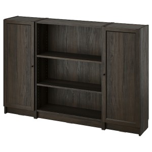 IKEA BILLY / OXBERG bookcase comb w doors, 63x41 3/4 in Dark Brown Oak Effect, Ikea Ireland | 8694THLAZ