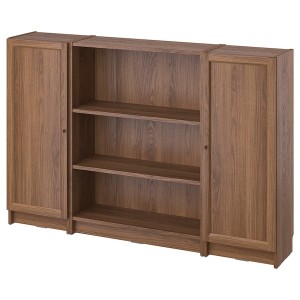 IKEA BILLY / OXBERG bookcase comb w doors, 63x41 3/4 in Brown Walnut Effect, Ikea Ireland | 6239WKRTZ