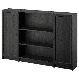 IKEA BILLY / OXBERG bookcase comb w doors, 63x41 3/4 in Black Oak Effect, Ikea Ireland | 7352YBNZW